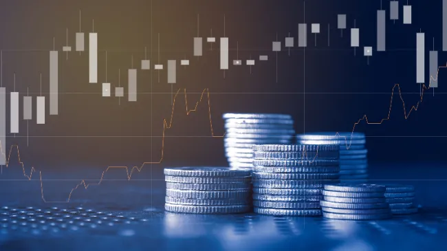 coins with line fluctuating